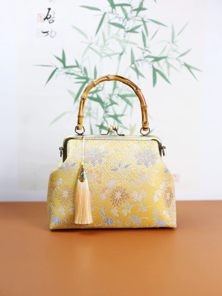 Golden Bamboo Crossbody Bag
