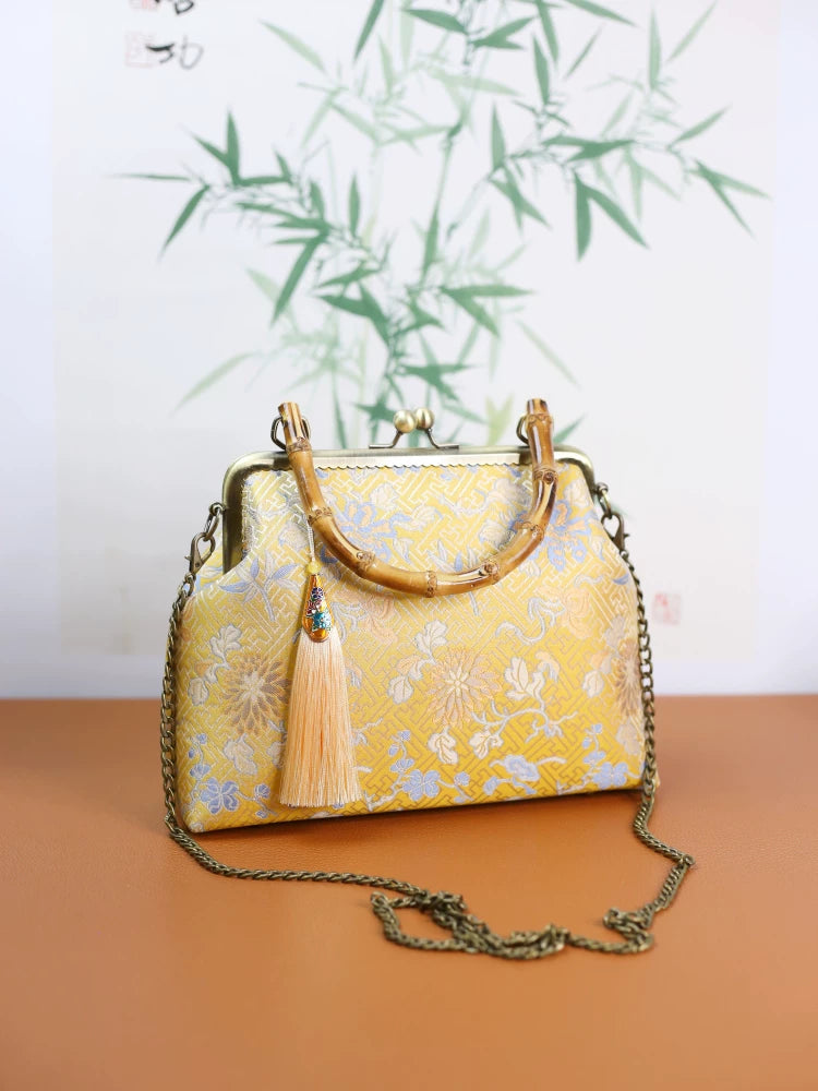 Golden Bamboo Crossbody Bag