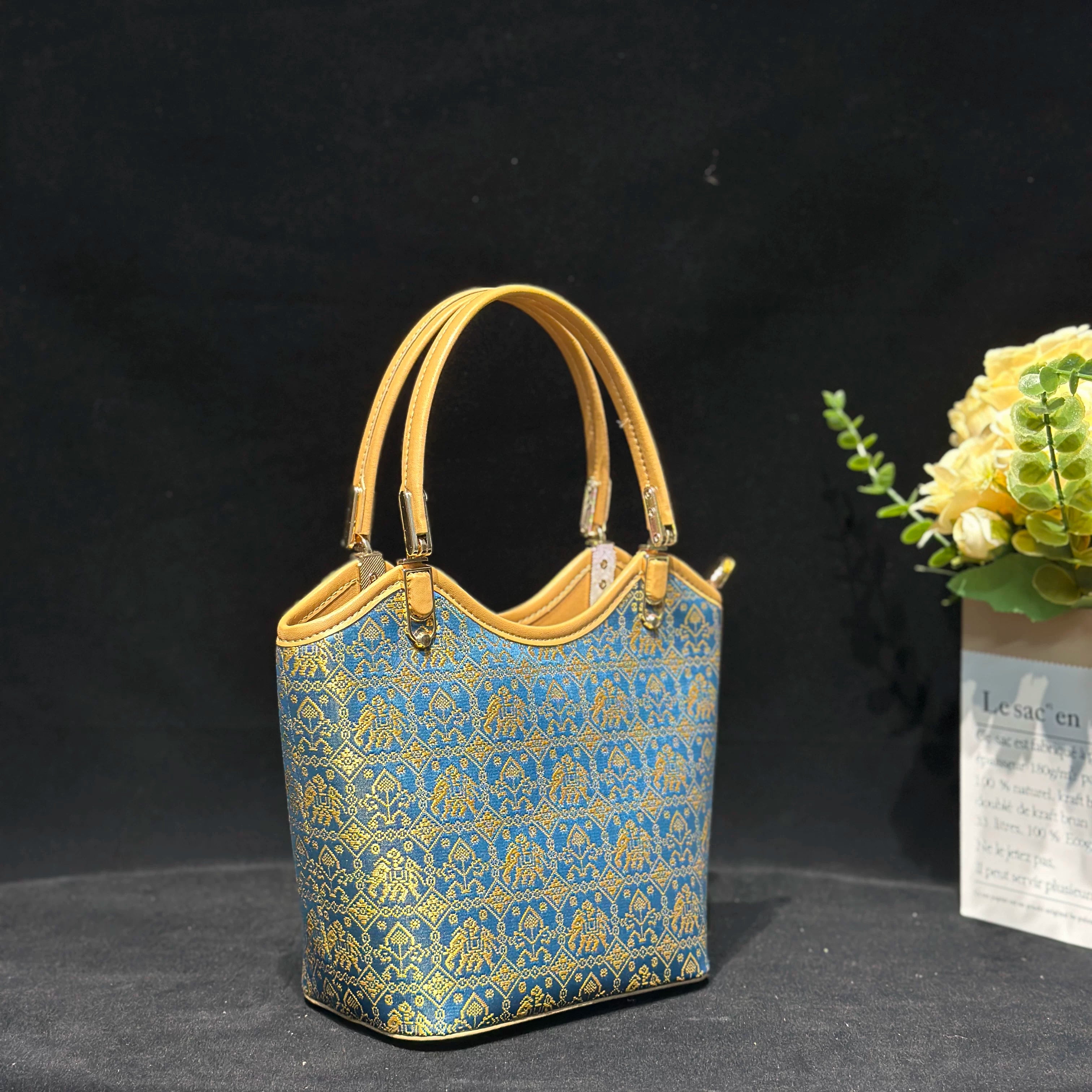 Zhuang Brocade Basket Bag
