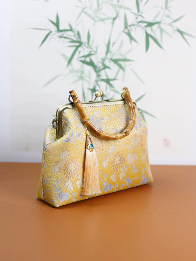 Golden Bamboo Crossbody Bag