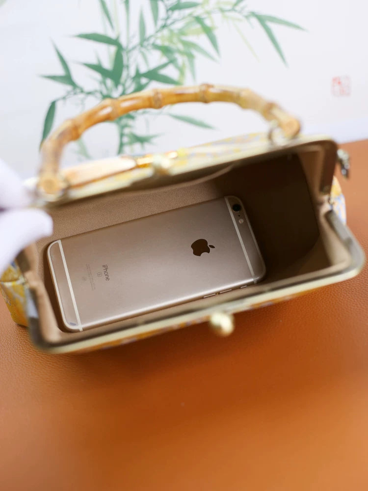 Golden Bamboo Crossbody Bag